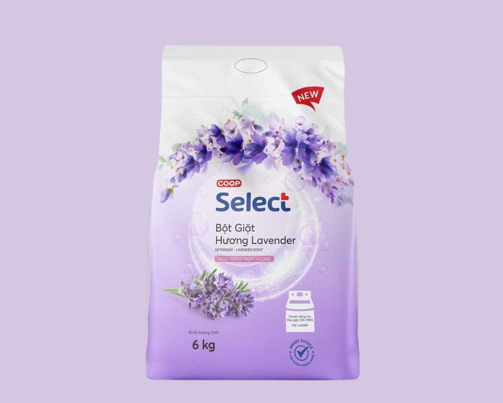 Bột giặt Coop Select hương lavender 6kg giá 225,000đ/bịch