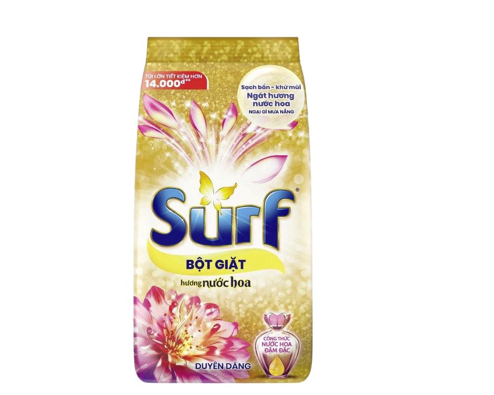 Bột giặt Surf trắng sạch hương nước hoa duyên dáng túi 5.3kg giá 150,900đ