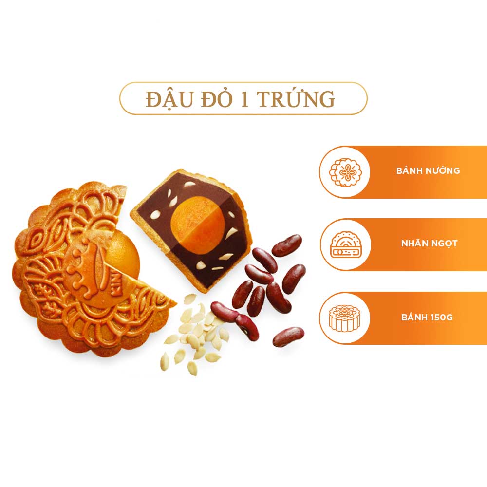 Bánh trung thu Kinh Đô R1 – đậu đỏ 1 trứng 150g | Đặt hàng Coop Online