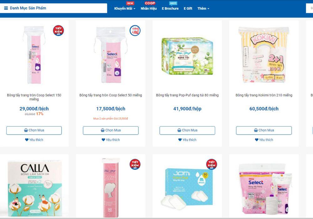 Co.op Online cung cấp bông tẩy trang chất liệu tự nhiên, mềm mại, an toàn cho da