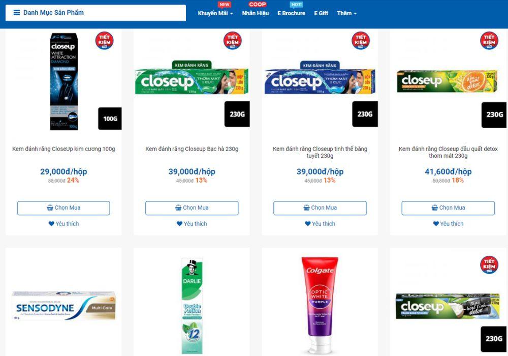 Kem đánh răng tại Co.op Online có công thức làm sạch và bảo vệ răng hiệu quả
