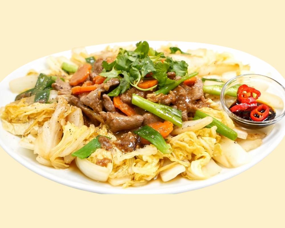 Cải thảo xào xịt bò