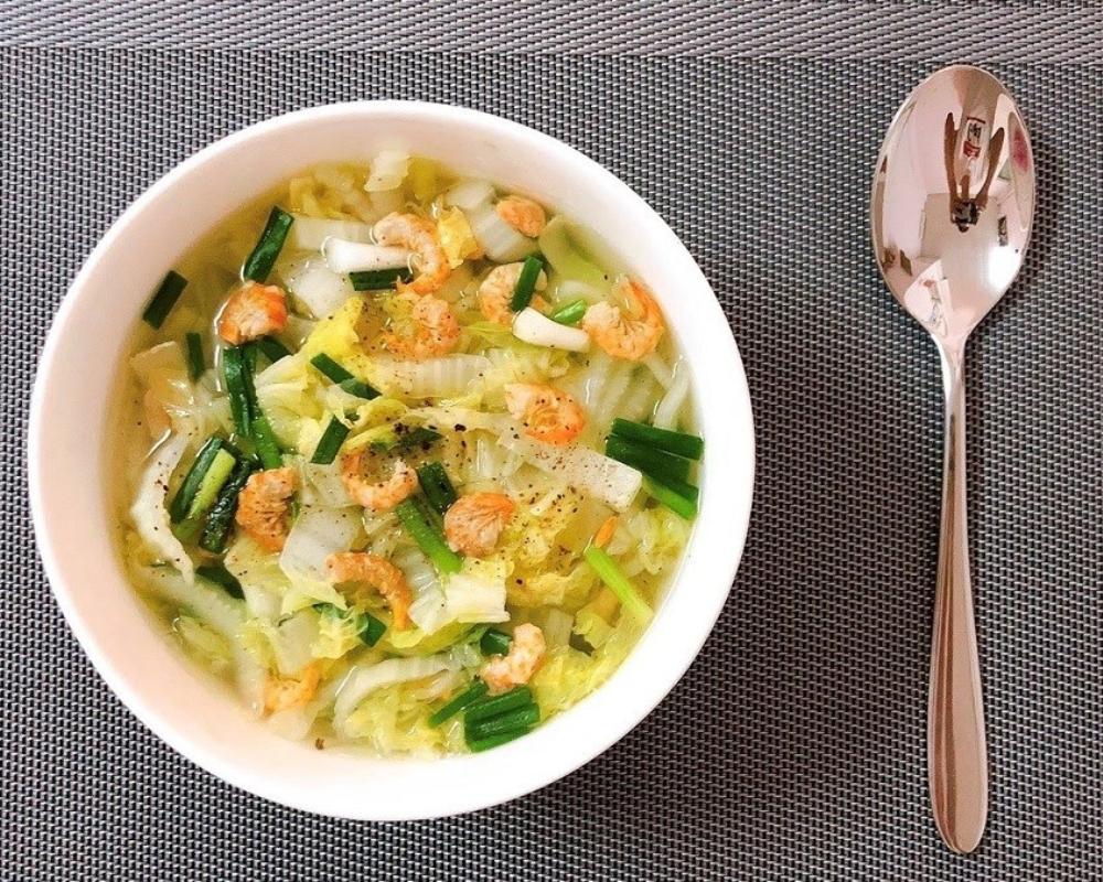 Canh cải thảo nấu tôm khô