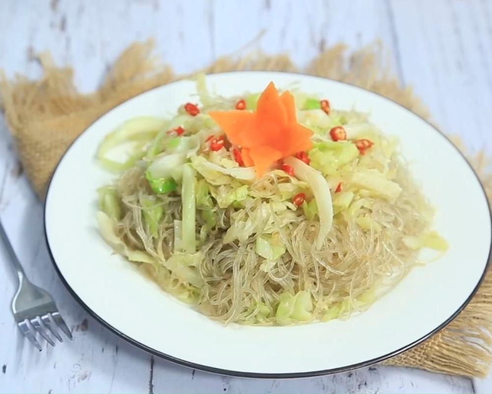 Miến xào giá và nấm chay