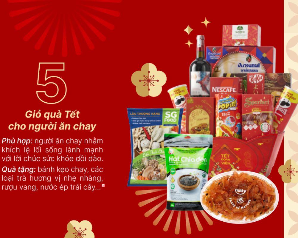 Giỏ quà Tết ăn chay thanh đạm
