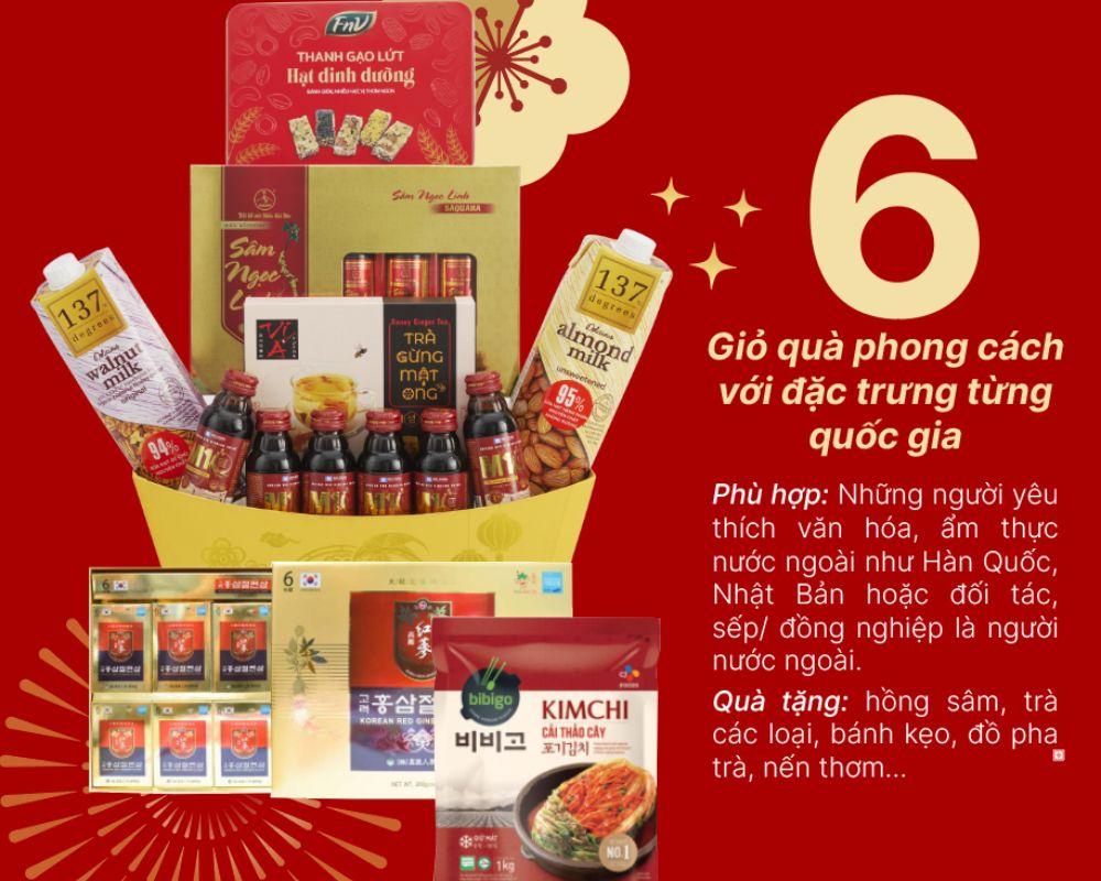 Giỏ quà Tết phong cách đa quốc gia