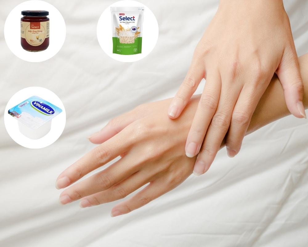 Mặt nạ chăm sóc da tay từ yến mạch, sữa chua và mật ong
