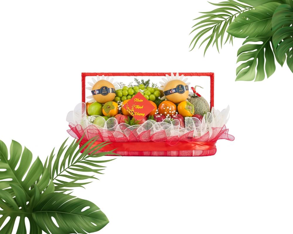 Giỏ quà trái cây tượng trưng cho sự sung túc và thịnh vượng