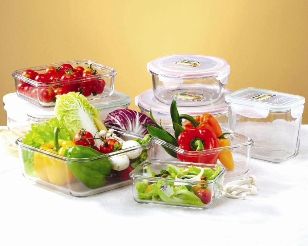 Bảo quản thực phẩm bằng hộp bằng thủy tinh hoặc sứ