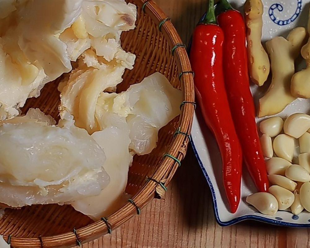 Nguyên liệu gân bò ngâm chua ngọt