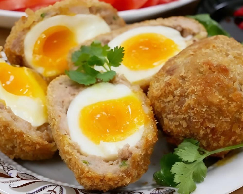 Thịt bọc trứng chiên 