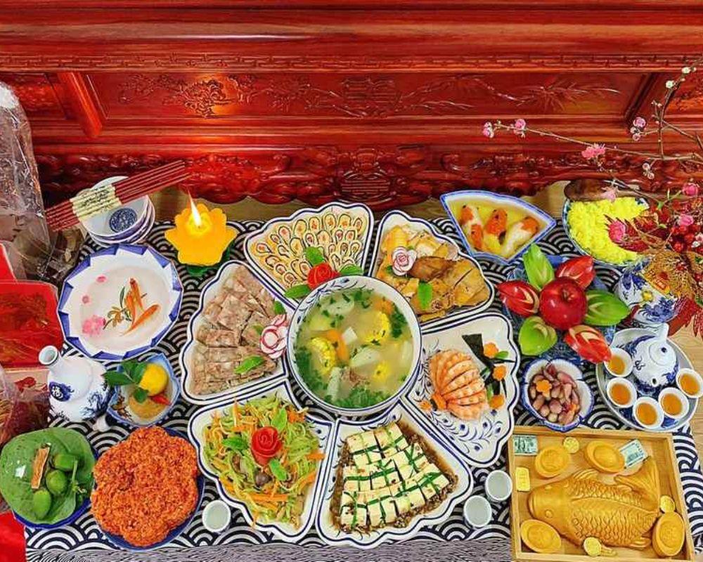 Mâm cúng giao thừa miền Bắc