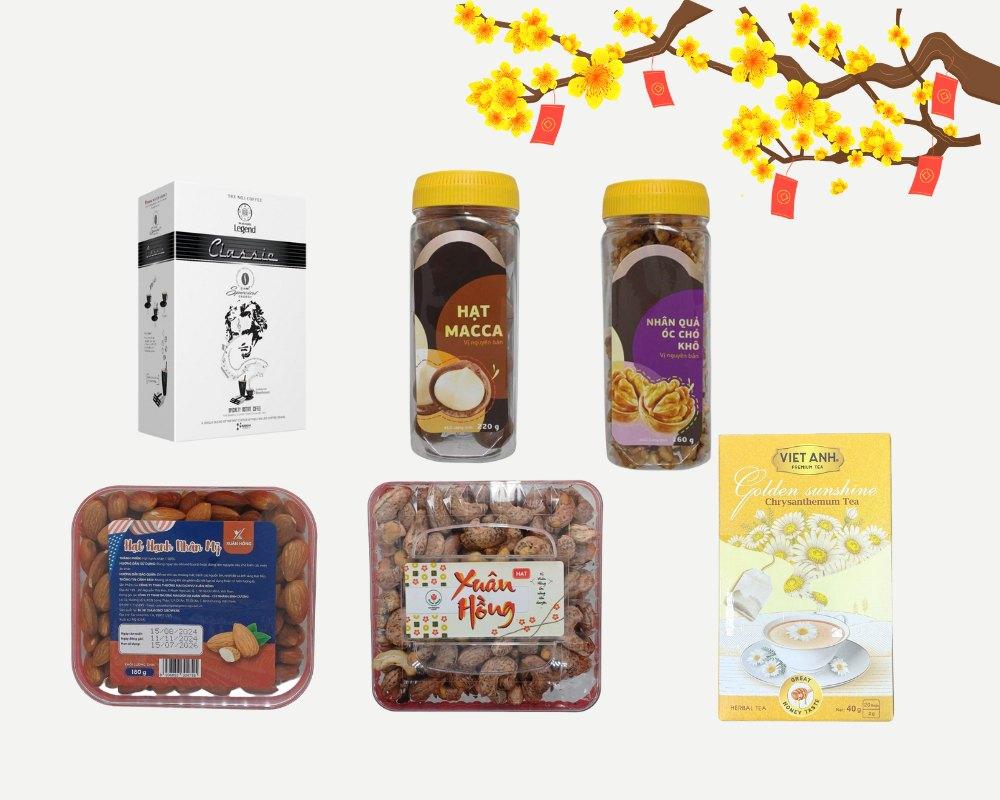 Hạt dinh dưỡng kết hợp với trà, cà phê